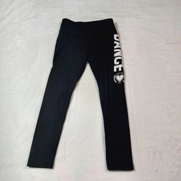 Justice Black Dance Leggings Size 6 - Picture 1 of 7
